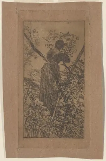 Gathering Leaves (Raccoglitrice di foglie), by Giovanni Fattori