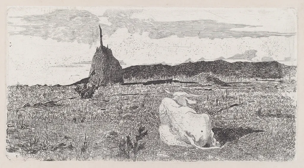 Holy Cow (Pio bove), by Giovanni Fattori, ink