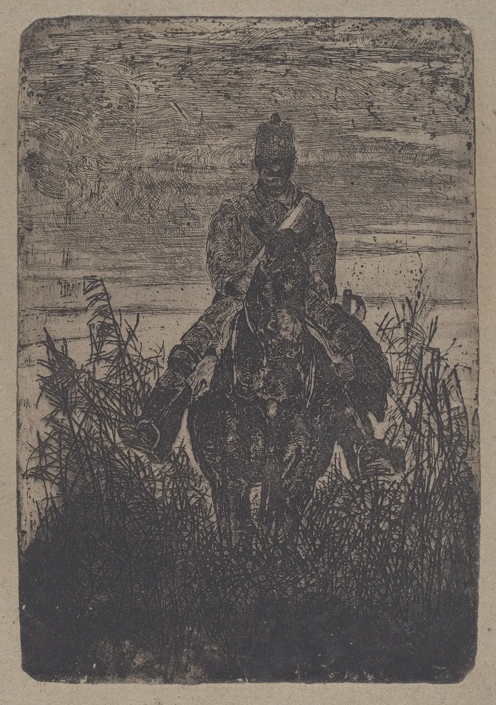 Patrol (Esplorazione), by Giovanni Fattori, ink