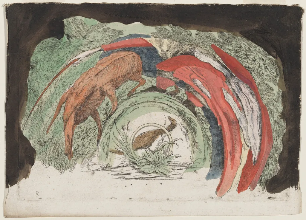 Man Driving an Animal, by Giovanni Francesco Costa, watercolor, 1747