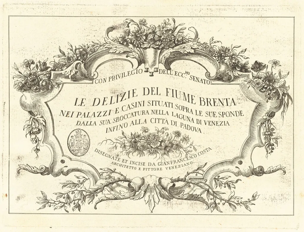 Title Page, by Giovanni Francesco Costa, ink, 1762