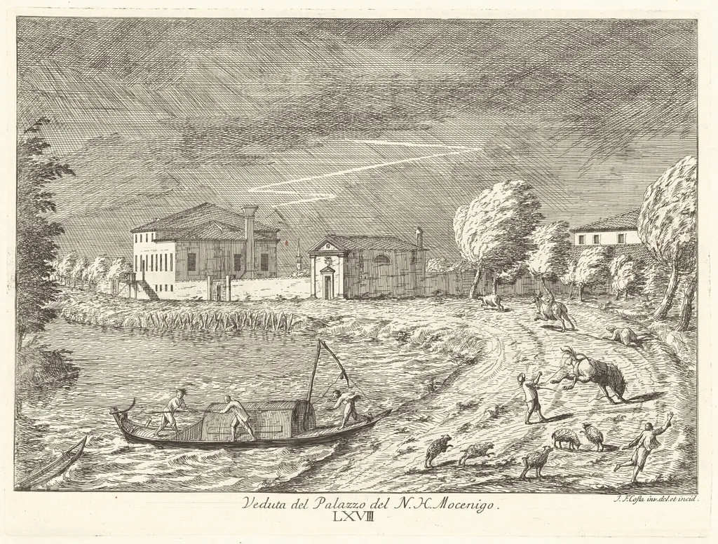 Villa Mocenigo, by Giovanni Francesco Costa, ink, 1762