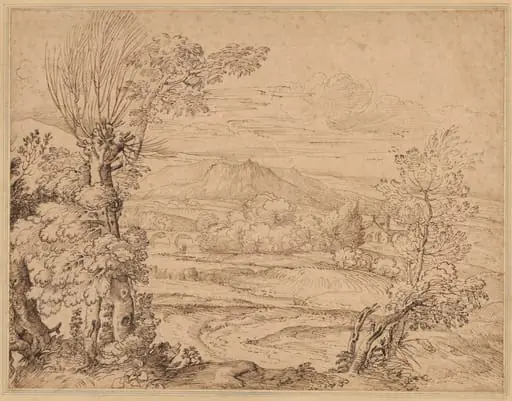 Landscape with a River and Aqueduct, by Giovanni Francesco Grimaldi