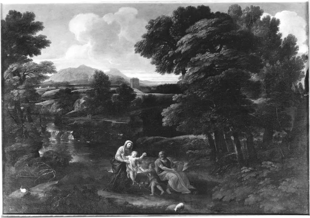 Landscape with the Holy Family and the Infant Saint John the Baptist, by Giovanni Francesco Grimaldi