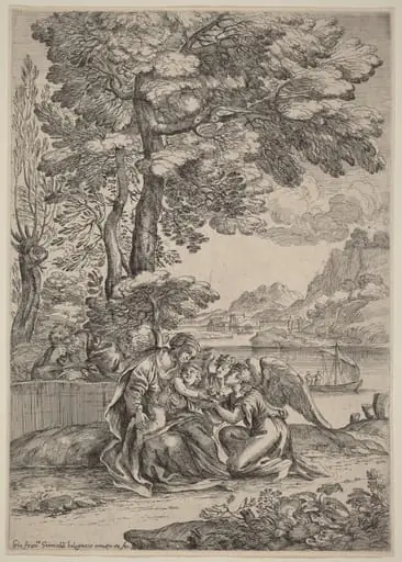The Rest on the Flight into Egypt, by Giovanni Francesco Grimaldi