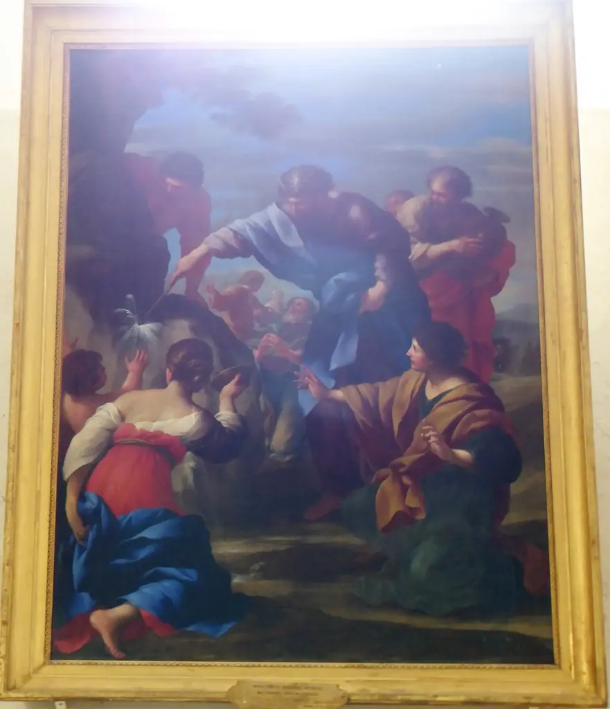 Moses made water gush from the rock, by Giovanni Francesco Romanelli