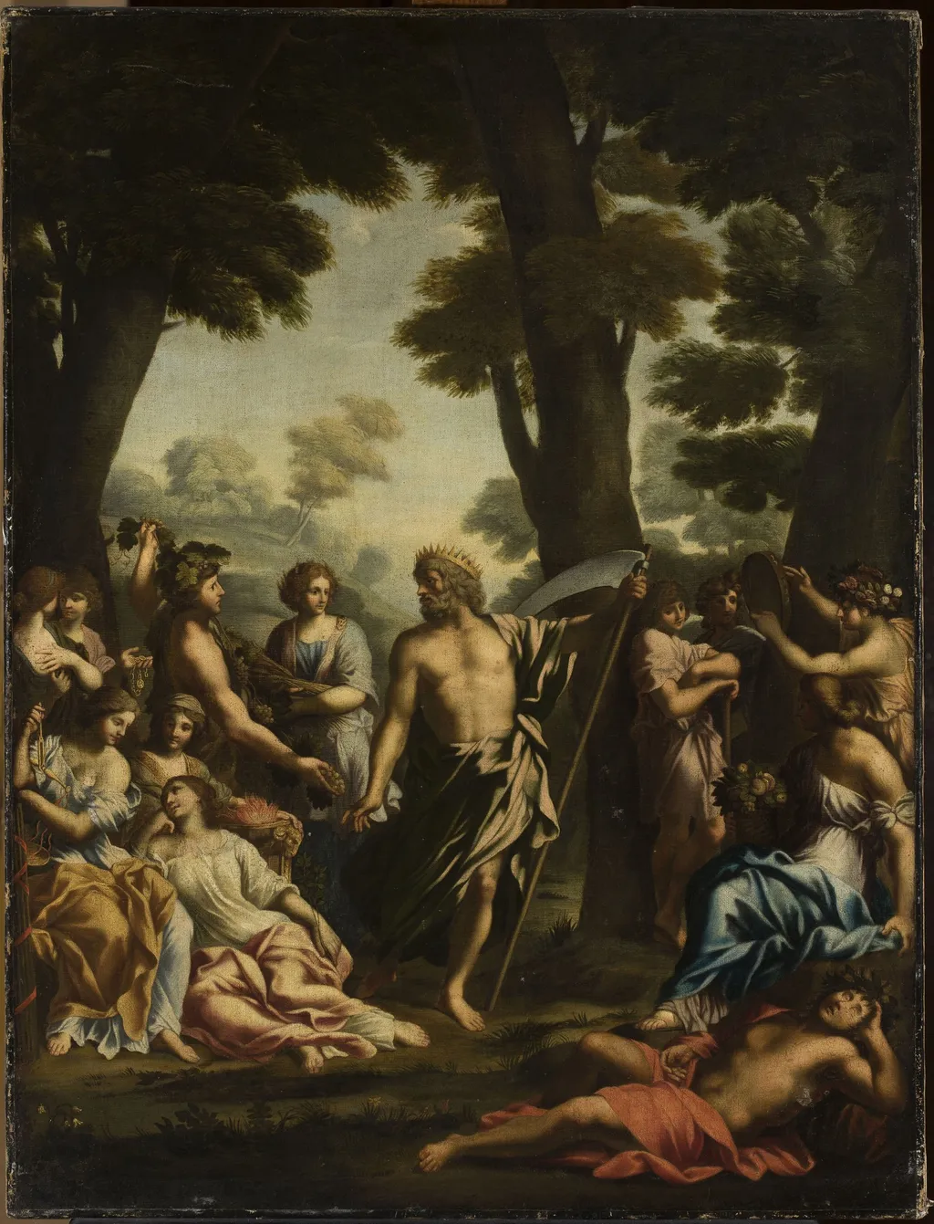 Saturn and muses, by Giovanni Francesco Romanelli, oil, 1646