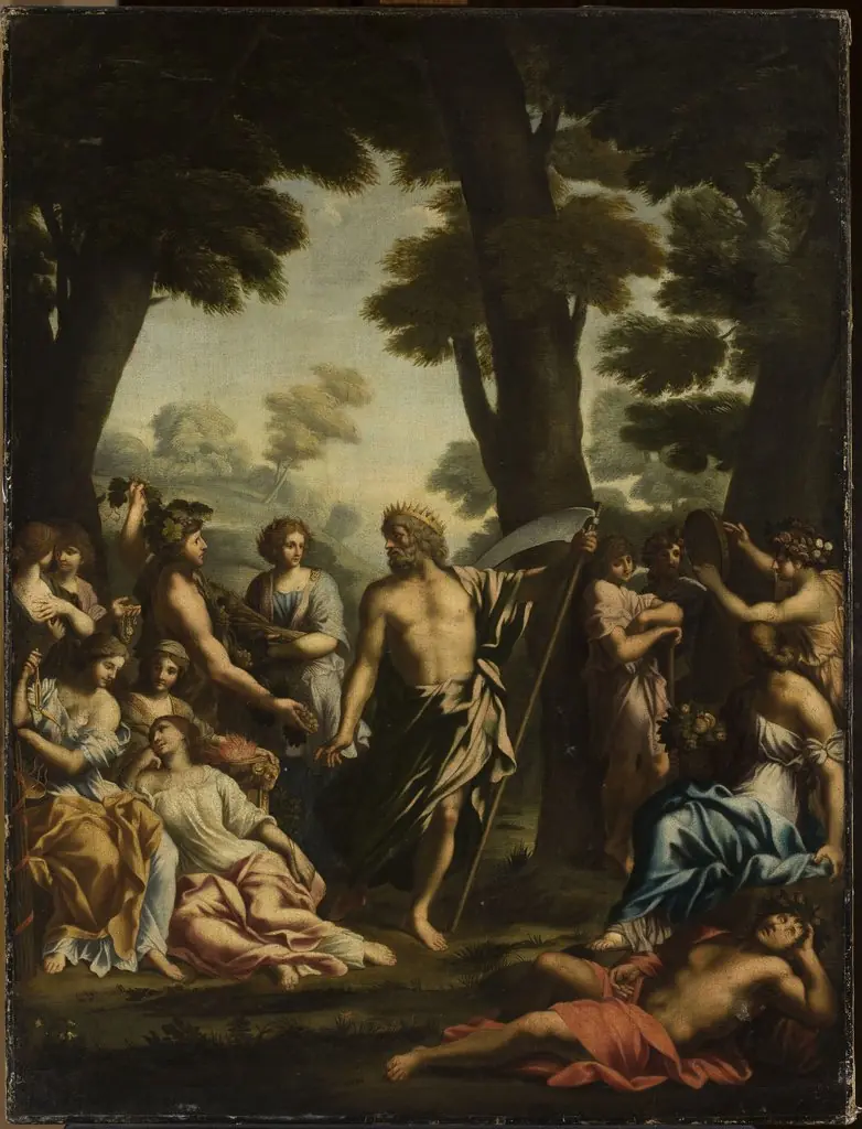 Saturn and muses, by Giovanni Francesco Romanelli