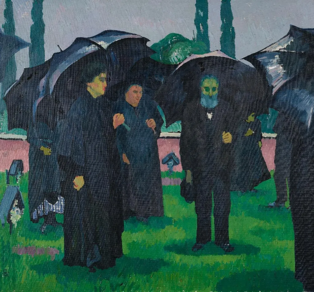 Begräbnis, by Giovanni Giacometti, oil, 1911