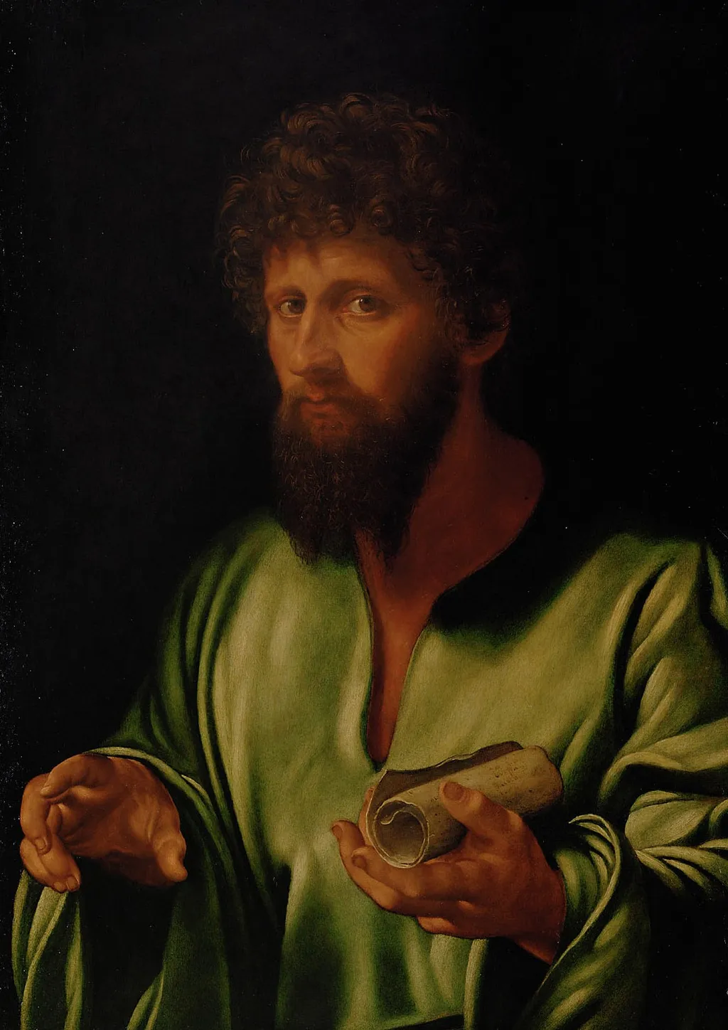 A philosopher, by Giovanni Girolamo Savoldo, unspecified, 1520