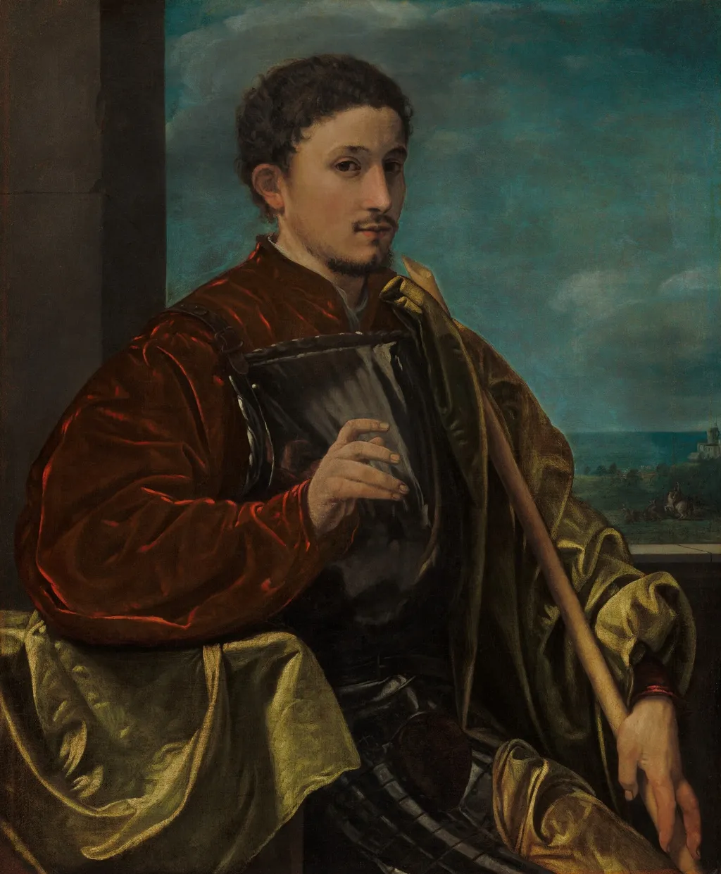 Portrait of a Knight, by Giovanni Girolamo Savoldo, oil, 1525