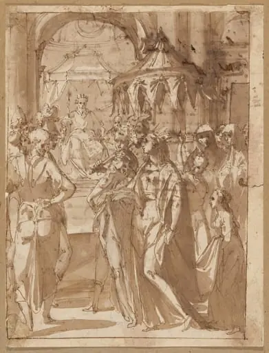 Esther before Ahasuerus, by Giovanni Guerra