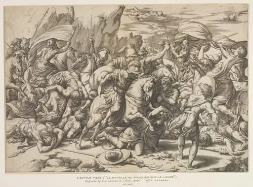 La bataille au bouclier sur la lance, by Giovanni Jacopo Caraglio