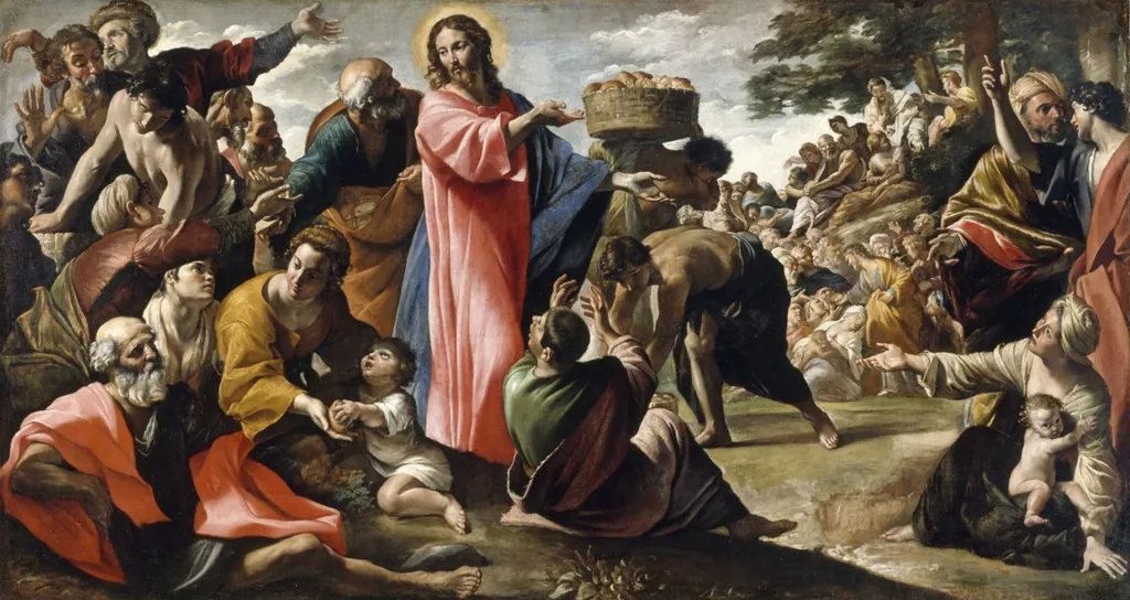 The Miracle of the Loaves and Fishes, by Giovanni Lanfranco, oil, 1624