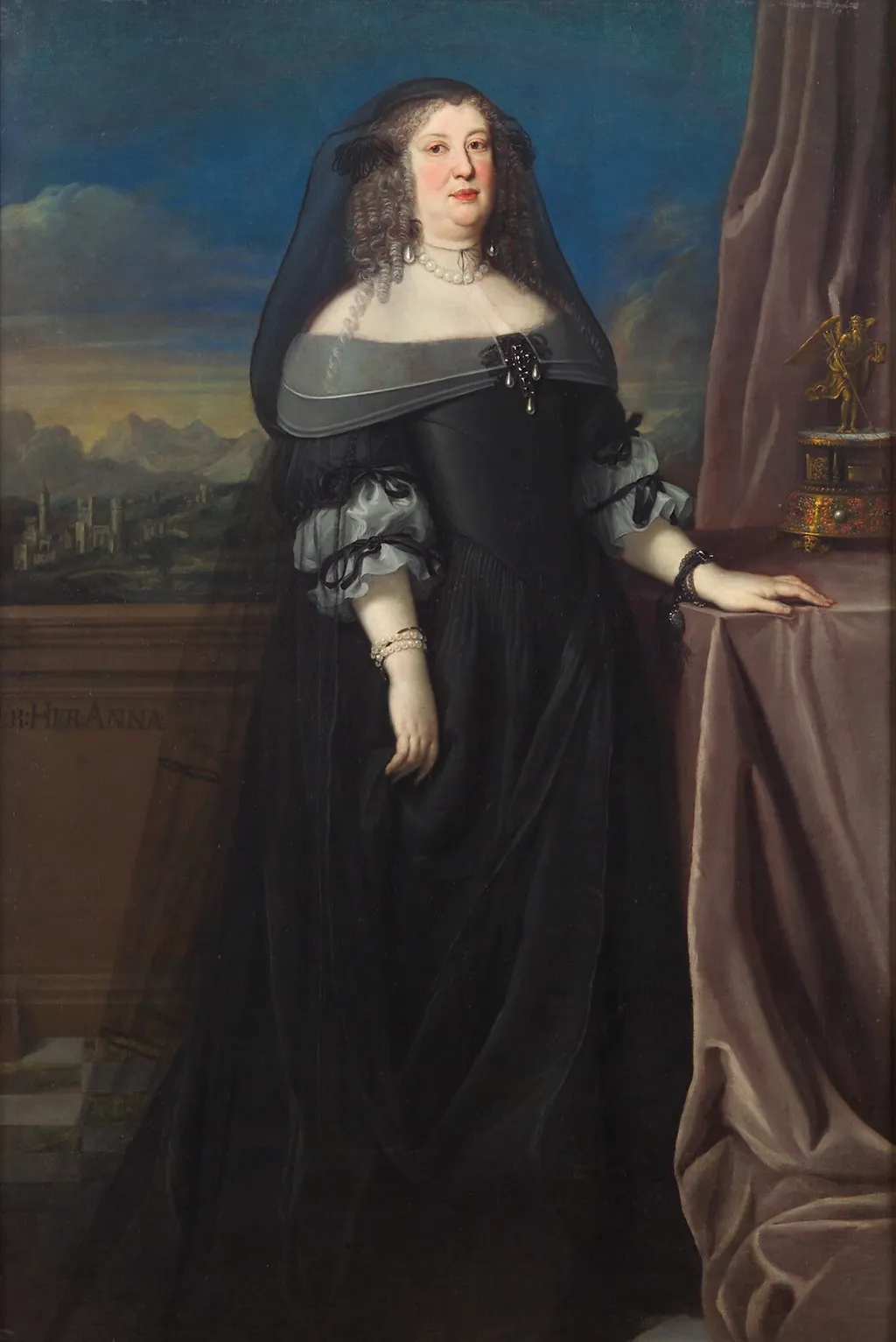 Anna de' Medici (1616-1676), Erzherzogin, Witwe nach Erzherzog Ferdinand Karl (1628-1662), Landesfürst von Tirol, by Giovanni Maria Morandi, oil, 1666