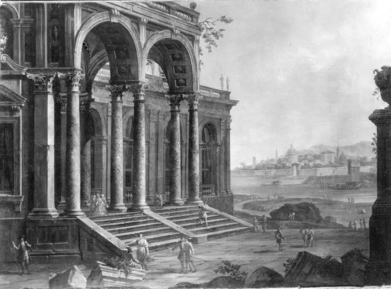 Architekturbild, by Giovanni Paolo Panini, unspecified, 1728