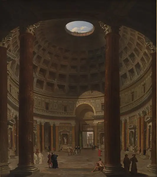 Interior of the Pantheon, Rome, by Giovanni Paolo Panini