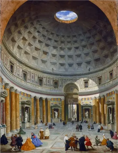 Interior of the Pantheon, Rome, by Giovanni Paolo Panini