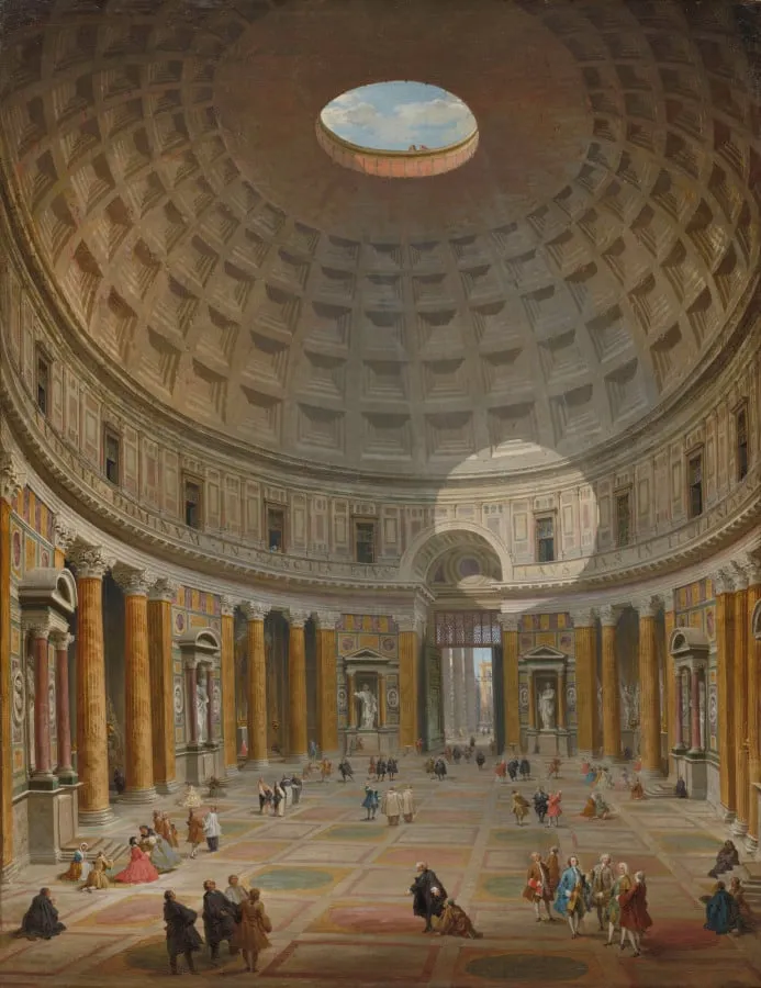 Interior of the Pantheon, Rome, by Giovanni Paolo Panini, unspecified, 1747