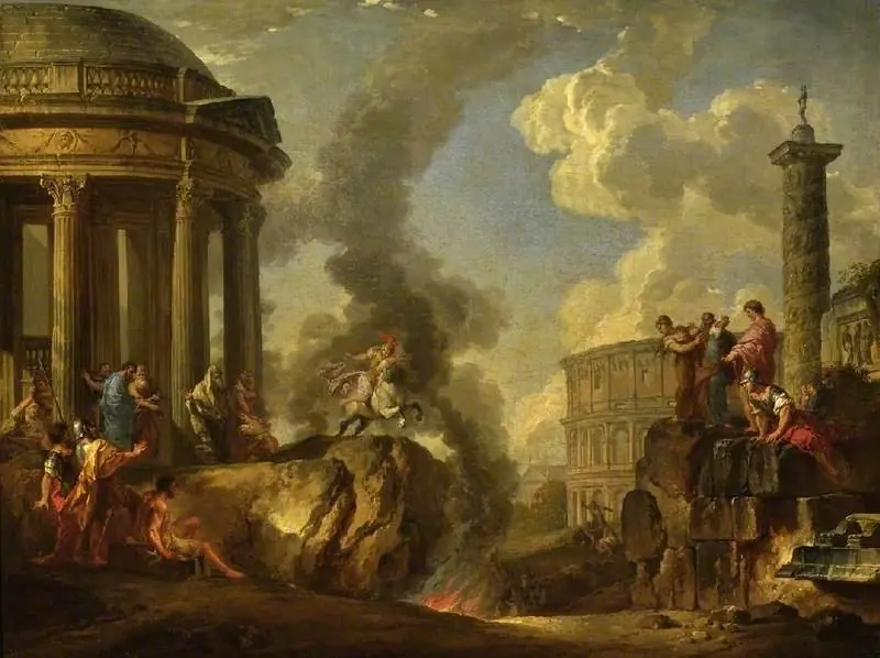 Marcus Curtius leaping into the gulf, by Giovanni Paolo Panini