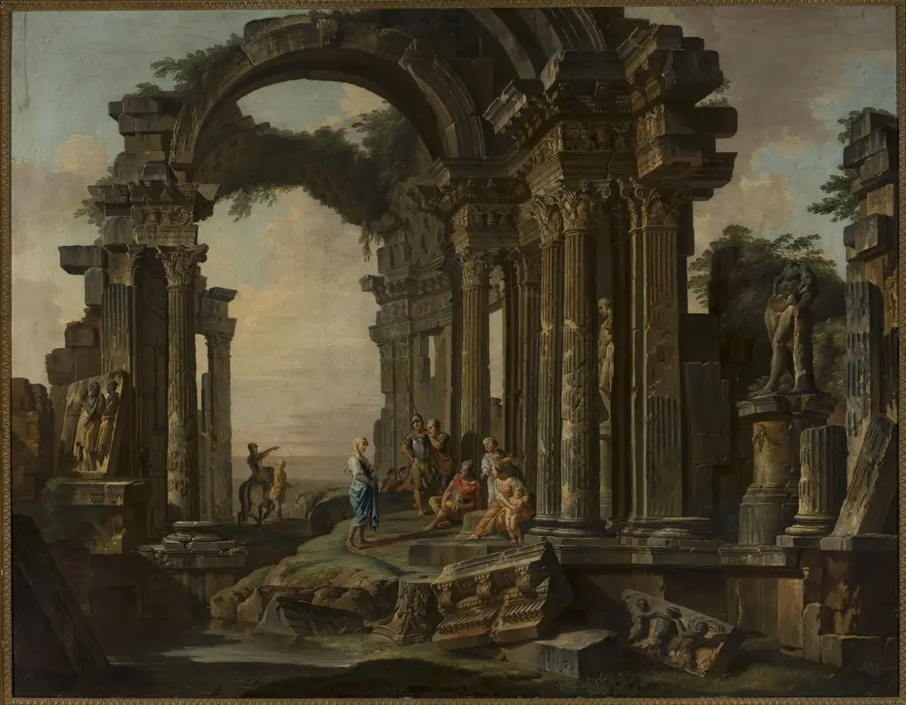 Roman ruins, by Giovanni Paolo Panini