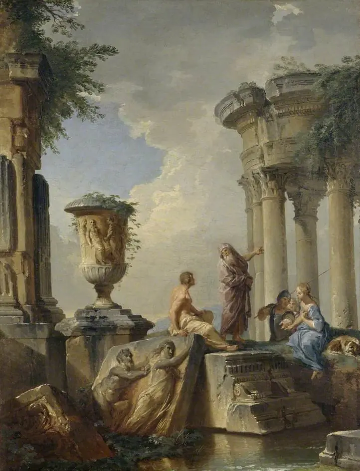 Ruins with a Prophet and other Figures, by Giovanni Paolo Panini
