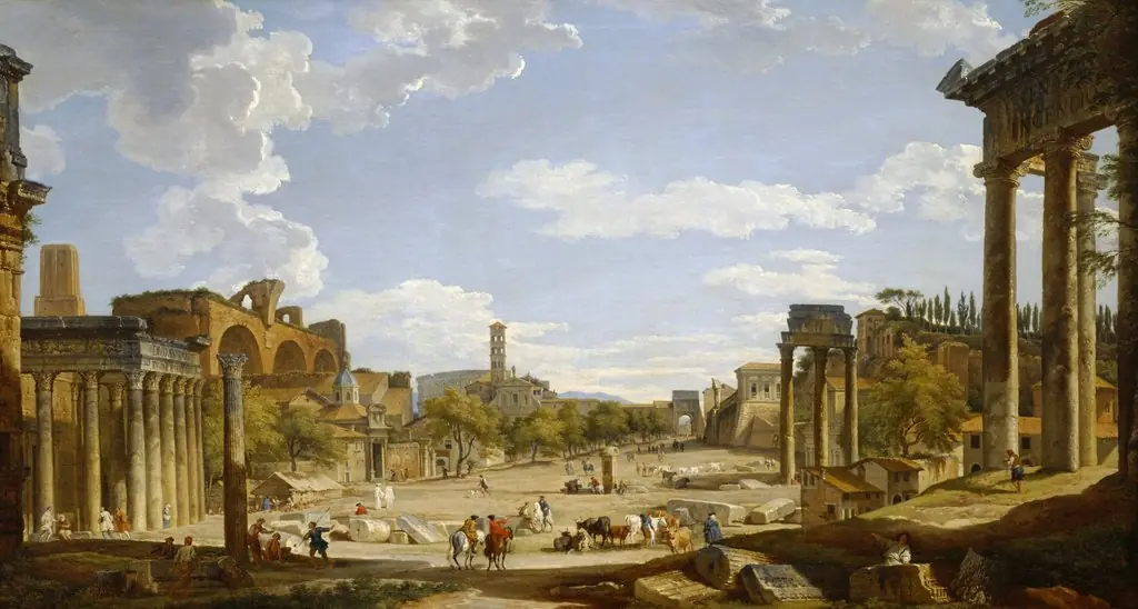 View of the Roman Forum, by Giovanni Paolo Panini