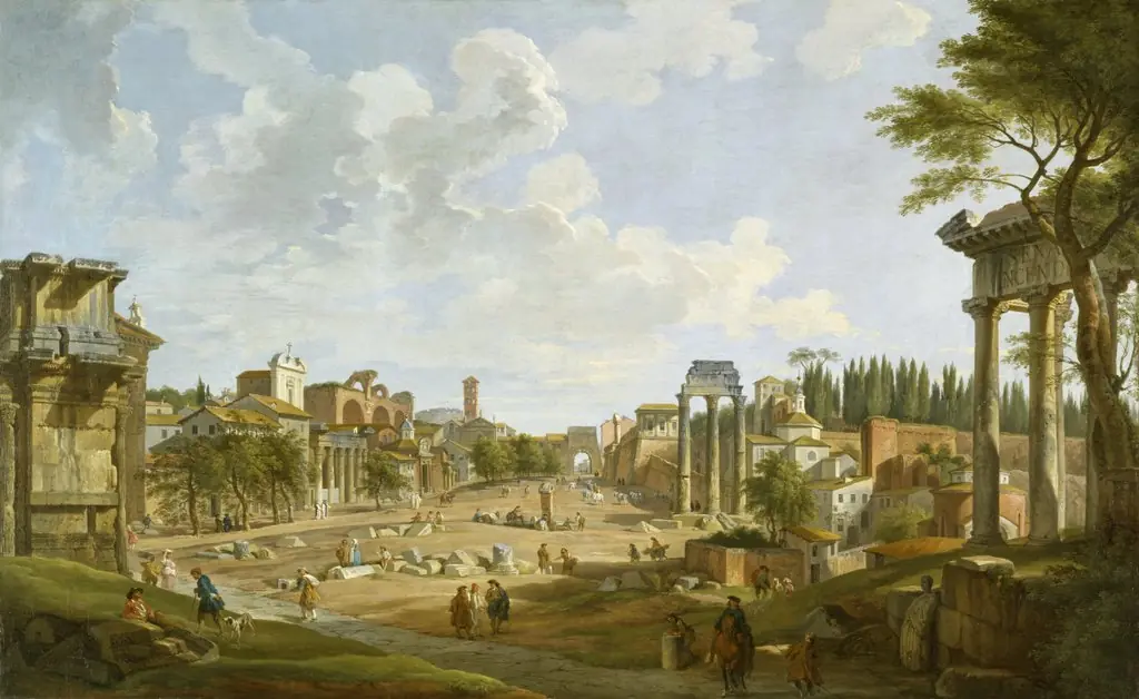 View of the Roman Forum, by Giovanni Paolo Panini