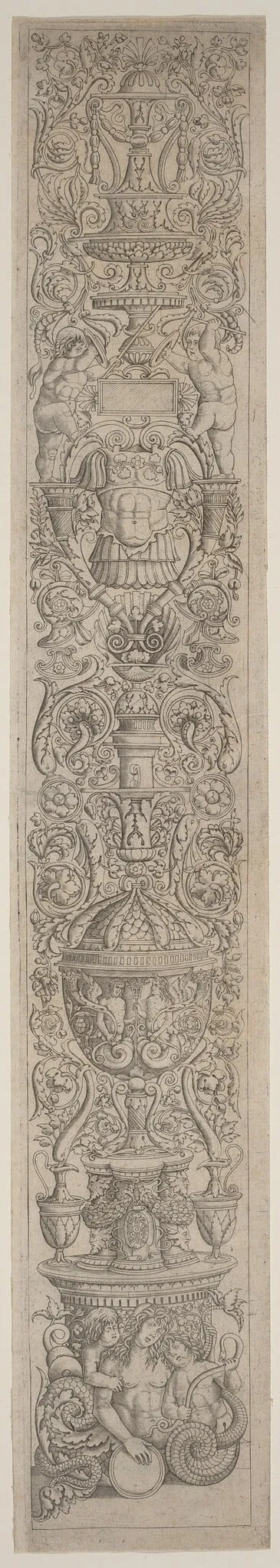 Nereid Ridden by Two Children, by Giovanni Pietro Birago, ink, 1510