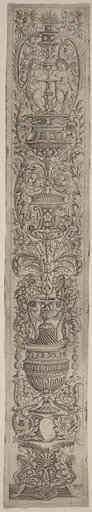 Ornament Panel: Two Sphinxes and Two Children Holding Palms, by Giovanni Pietro Birago