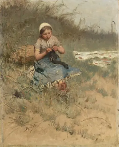 Girl Knitting