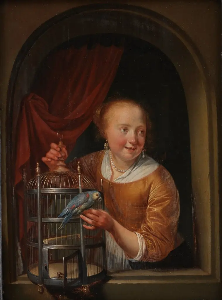 Girl with a Parrot