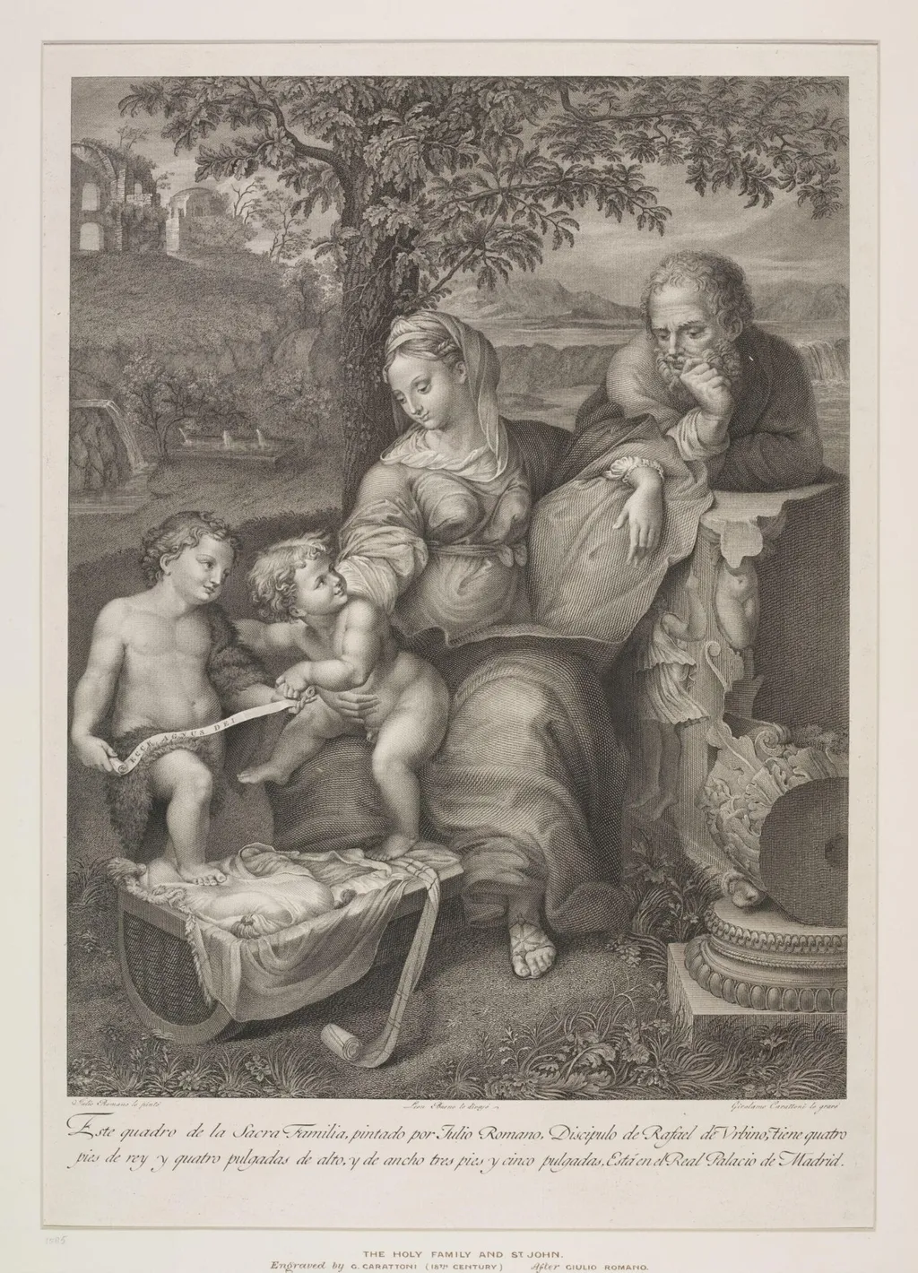 Holy Family and St. John, by Girolamo Carattoni, 1850