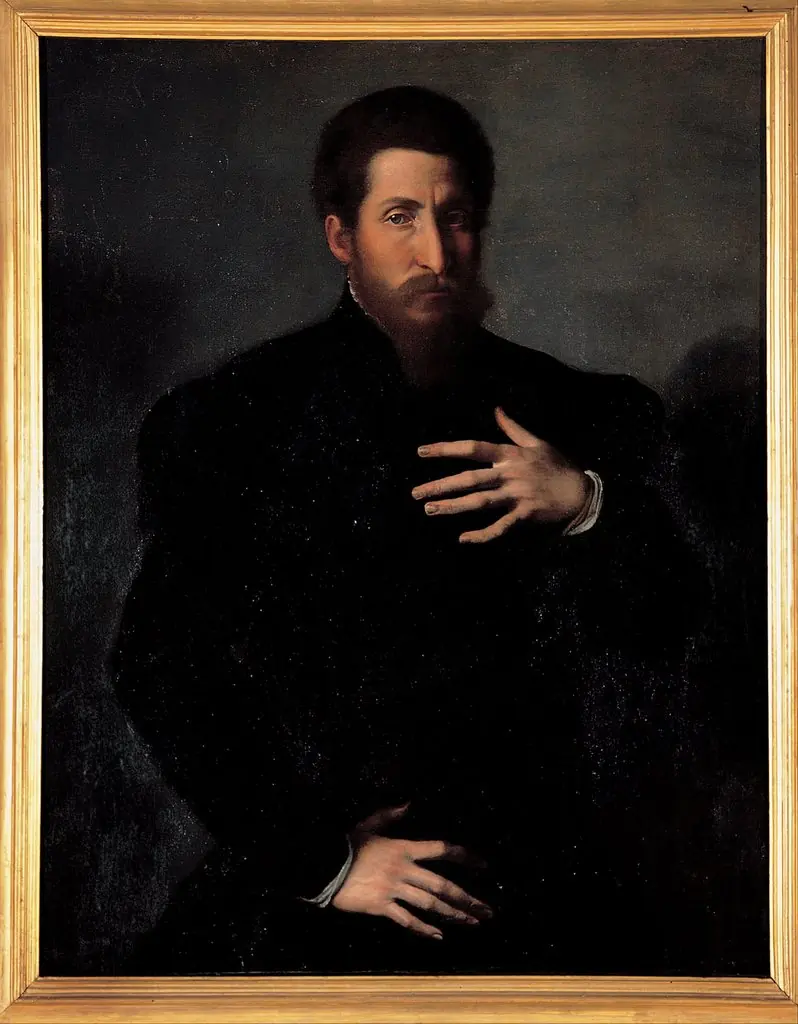 Portrait of a virile man, by Girolamo da Carpi, 1545