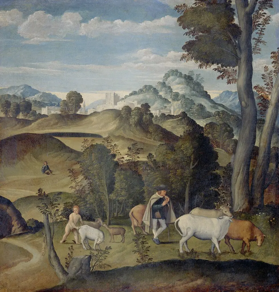 Young Mercury Stealing Cattle from Apollo's Herd, by Girolamo da Santacroce