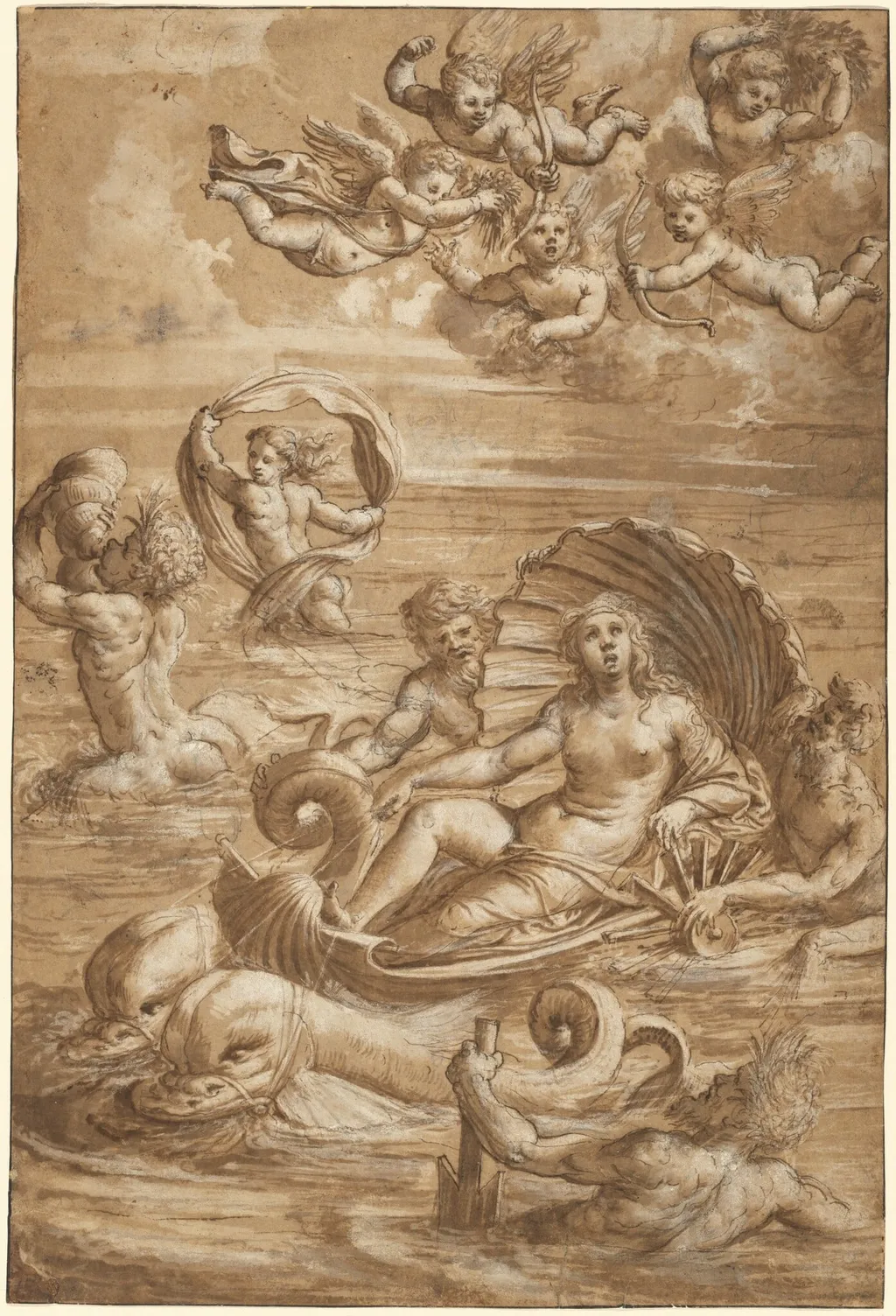The Triumph of Galatea, by Girolamo da Treviso the Younger, ink, 1535