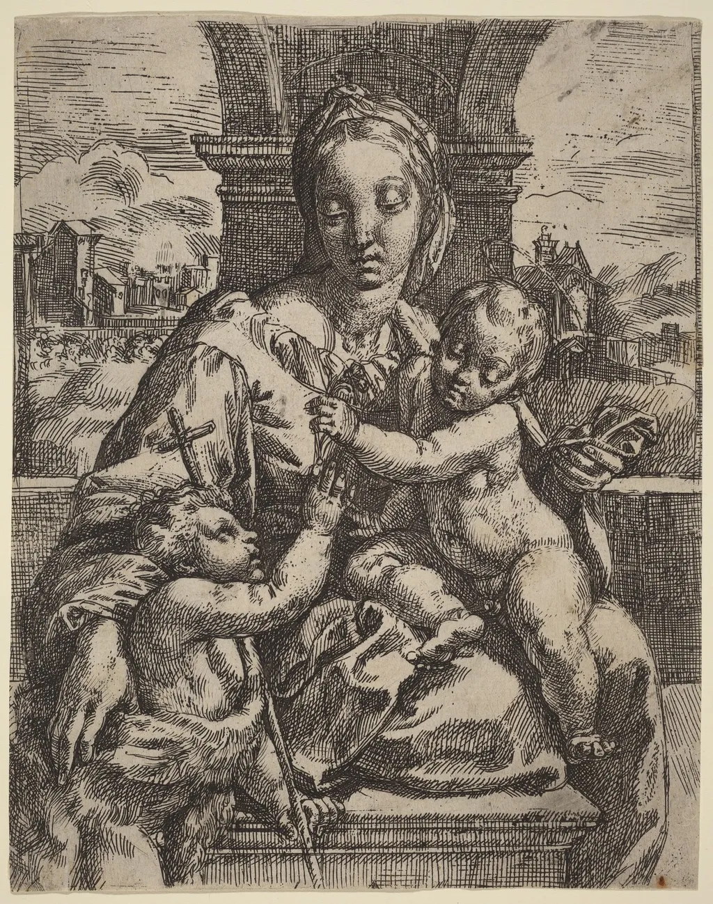 Madonna Aldobrandini, by Girolamo Imperiale I, ink, 1599