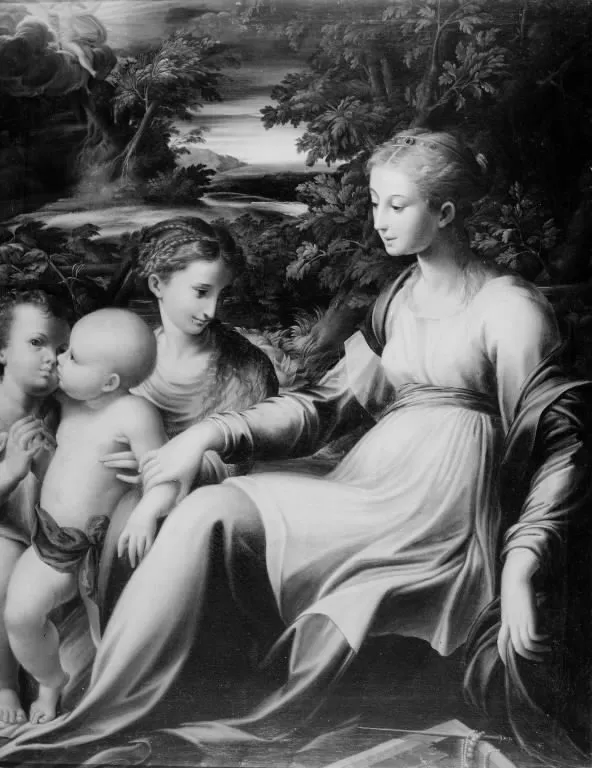 The Holy Family, by Girolamo Mazzola Bedoli, oil, 1530