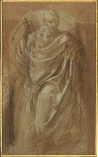 A Standing Man in Classical Drapery, by Girolamo Muziano