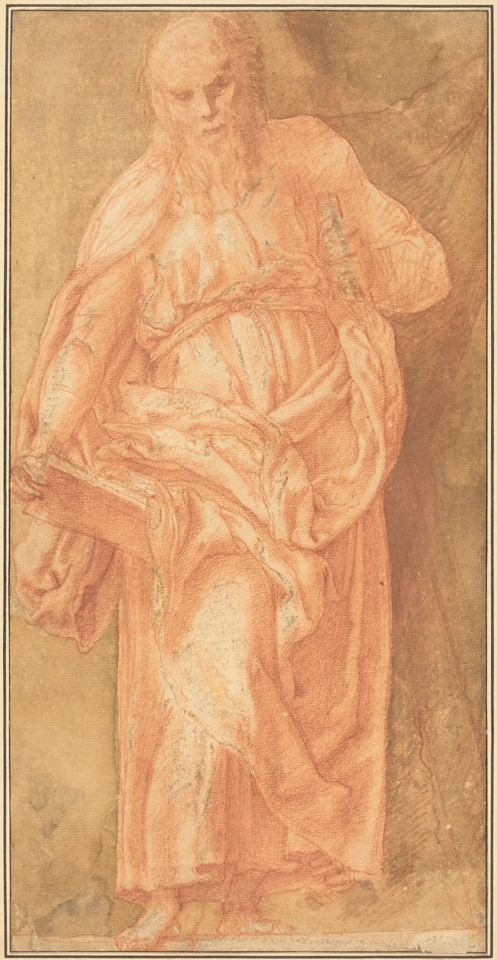 Saint Andrew, by Girolamo Muziano, chalk, 1560