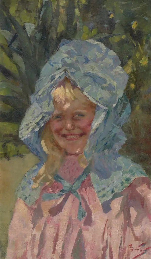 Girl in sunbonnet, by Girolamo P. Nerli