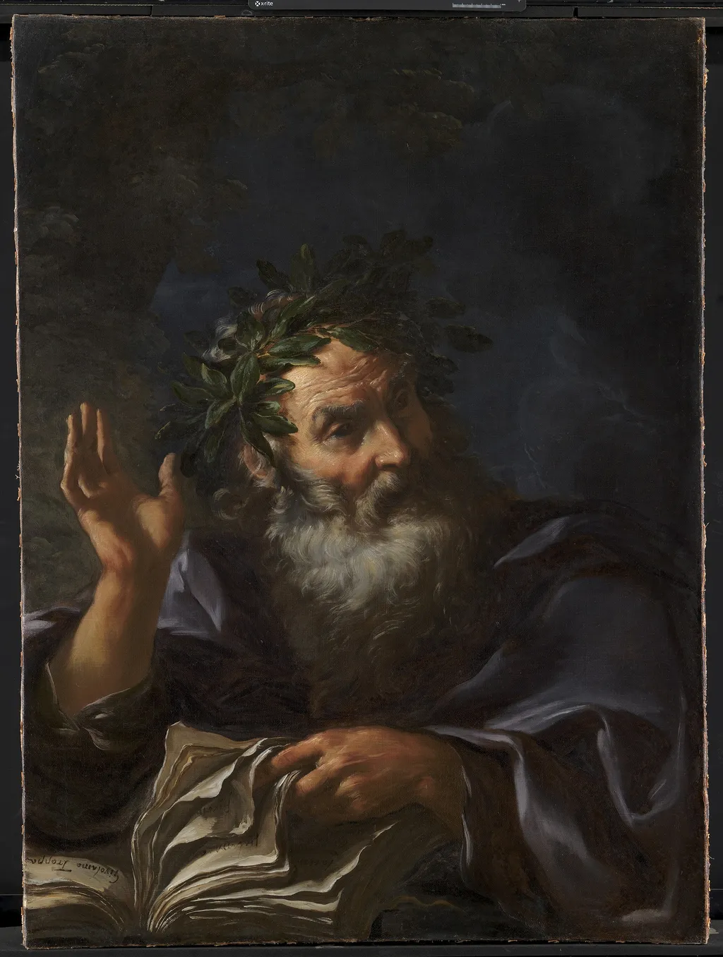 Homer, by Girolamo Troppa, oil, 1666