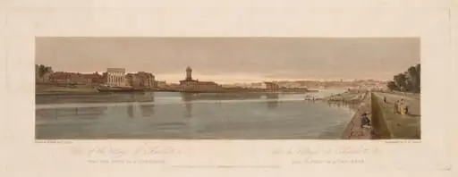 A Selection of Twenty of the Most Picturesque Views in Paris: View of the Village of Chaillot, &c Taken from Pont de la Concorde, by Girtin