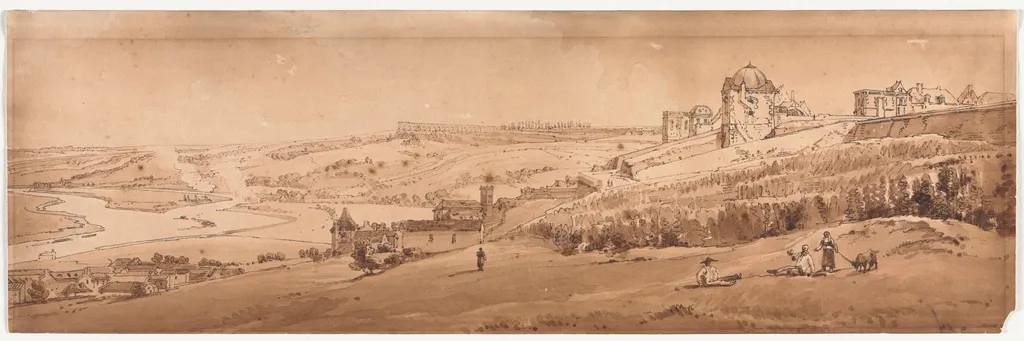 A Selection of Twenty of the Most Picturesque Views in Paris: View from Palace Terrace at St. Germain-en-Laye, the Aqueduct of Marli seen in the Distance, by Girtin, 1802