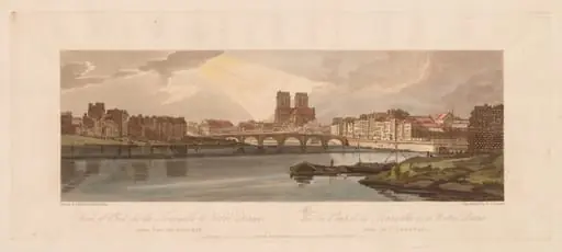 A Selection of Twenty of the Most Picturesque Views in Paris: View of the Pont de la Tournelle & Notre Dame Taken from the Arsenal, by Girtin