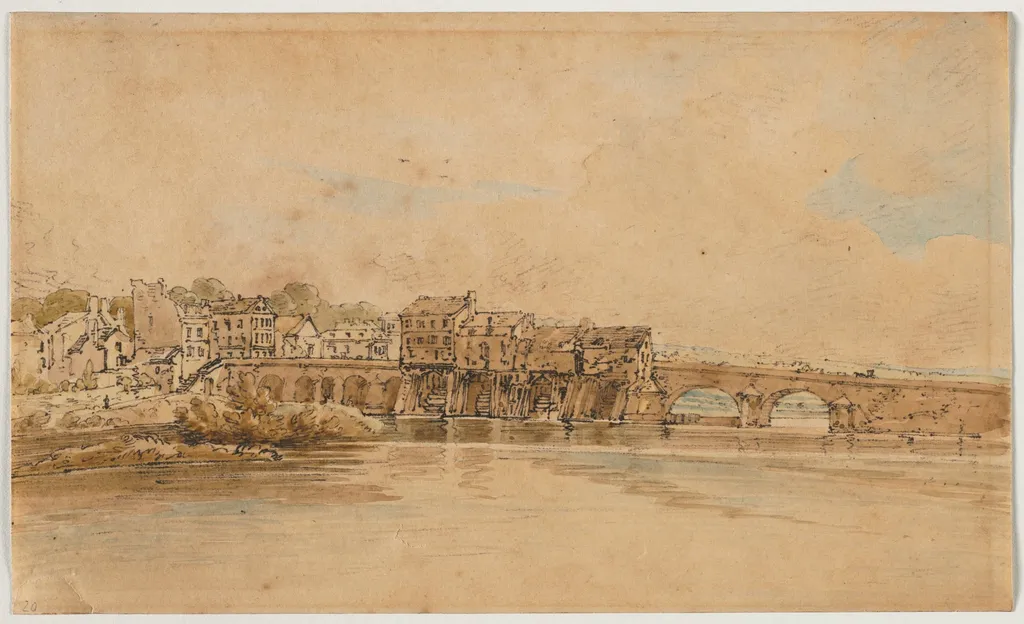 A Selection of Twenty of the Most Picturesque Views in Paris: On the Banks of the Marne below the Bridge at Charenton, by Girtin, 1802