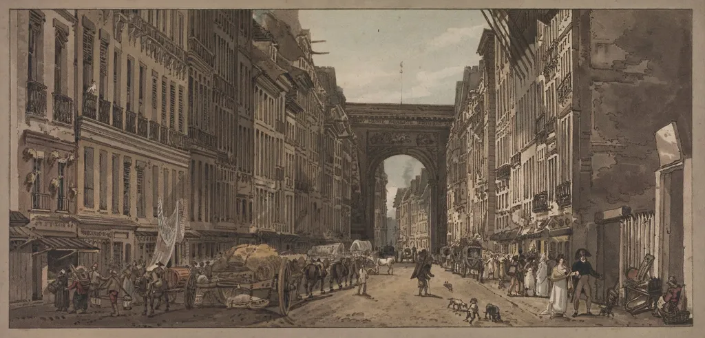 A Selection of Twenty of the Most Picturesque Views in Paris: View of the Gate of St. Denis taken from the Suburbs, by Girtin