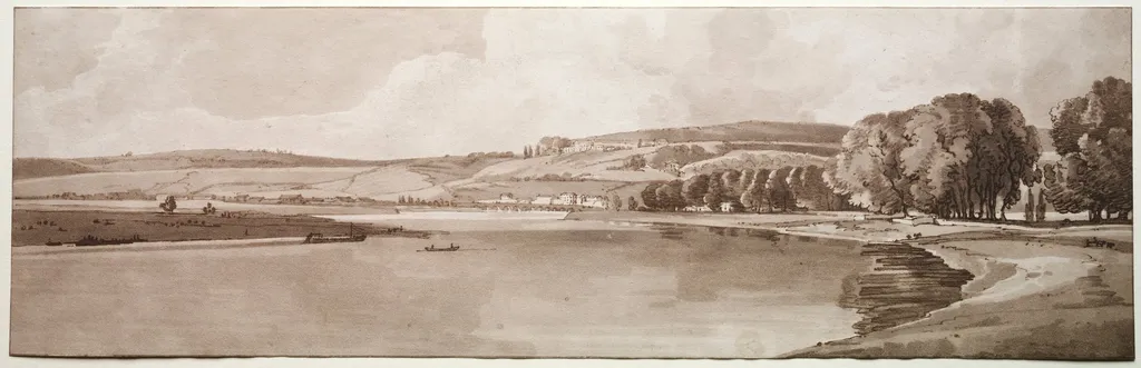A Selection of Twenty of the Most Picturesque Views in Paris: View of Belle Vue & Pont de Sêve, by Girtin, 1802