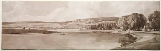 A Selection of Twenty of the Most Picturesque Views in Paris: View of Belle Vue & Pont de Sêve, by Girtin