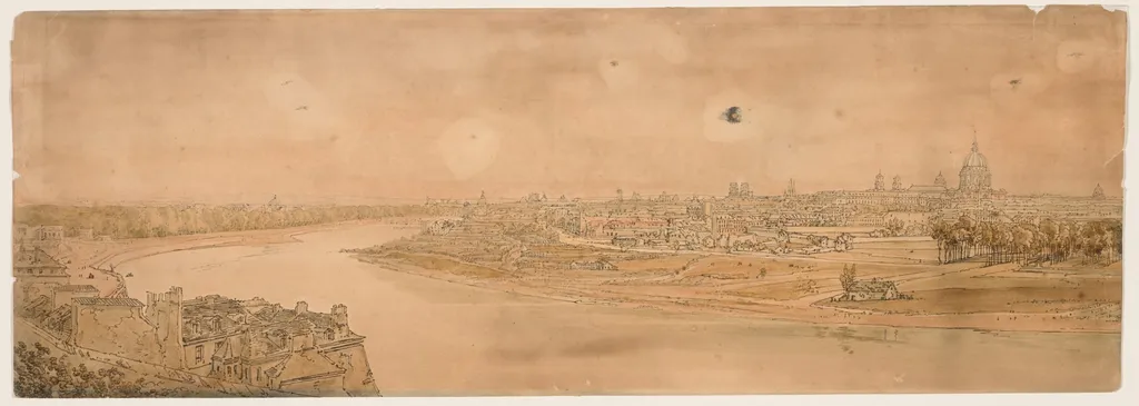 A Selection of Twenty of the Most Picturesque Views in Paris: A General View of Paris, taken from Chaillot, by Girtin, 1802